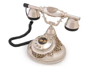 Antik Damla Gümüş Varaklı Swarovski Taşlı Telefon Anna Bell